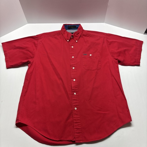 Alexander Julian Other - Alexander Julian Colours Men's Short Sleeve Shirt Red Size L Button Down